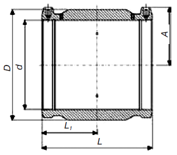 Mуфта ГАЗ 450104 SDR 7,4 PE 100 PN 10
