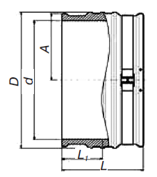 Облегченная муфта 460104, 460103 SDR 17 PE 100 PN 10 ГАЗ